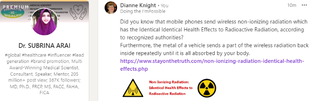Did you know that mobile phones send wireless non-ionizing radiation