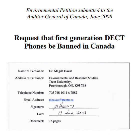 Request that first generation DECT Phones be Banned in Canada